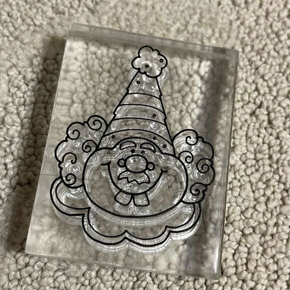 Provo Craft Clown Head Rubber Stamp Acrylic Cling Mounted Cling Stamp - Picture 2 of 4